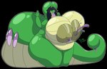 big_breasts big_butt big_tail big_tongue bodily_fluids breasts butt female huge_breasts huge_butt huge_tail hyper hyper_breasts hyper_butt lactating non-milk_lactation tail thick_thighs transformation snekkobean nintendo pokemon amy_alethino generation_6_pokemon goodra pokemon_(species) slitherspawn goo_(disambiguation) absurd_res alpha_channel hi_res