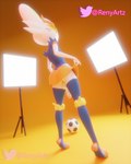 anthro ball balls bottomwear butt clothed clothing clothing_lift femboy genitals legwear lights looking_at_viewer male orange_background penis presenting presenting_hindquarters rear_view shirt simple_background skirt skirt_lift solo standing stirrup_(marking) stirrup_legwear stirrup_stockings stockings topwear white_body renyartz nintendo pokemon cinderace generation_8_pokemon lagomorph leporid mammal pokemon_(species) rabbit 3d_(artwork) 4:5 absurd_res blender_(artwork) digital_media_(artwork) hi_res