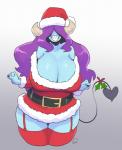 big_breasts breasts christmas_clothing christmas_headwear cleavage clothed clothing curvy_figure female hair hair_over_eyes hat headgear headwear holidays holly_(plant) horn huge_breasts legwear not_furry plant santa_hat smile solo spade_tail stockings tail thick_thighs voluptuous wide_hips peculiart christmas dandy_demons sue_(peculiart) demon demon_humanoid devilchild horned_humanoid humanoid 2017 hi_res