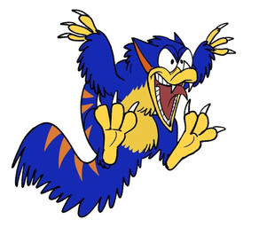 3_toes alternate_form alternate_species angry attack biped bipedal_feral black_eyes blue_body blue_feathers blue_fur claws curling_tail ears_back facial_horn fangs feathers feet feral feralized finger_claws fur horn jumping male markings multicolored_body multicolored_fur nose_horn open_mouth orange_inner_ear orange_stripes pivoted_ears pointed_tongue pointy_ears roaring scales simple_background soles solo spread_toes striped_markings striped_tail stripes tail tail_markings teeth teeth_showing toe_claws toes tongue tongue_out toony two_tone_body two_tone_fur white_background white_finger_claws white_nose_horn white_sclera white_toe_claws yellow_body yellow_feet yellow_fur yellow_hands yellow_scales ranfordgallus kratts'_creatures pbs ttark dinosaur feathered_dinosaur feathered_scalie furred_dinosaur furred_scalie prehistoric_species reptile scalie 2025 colored digital_drawing_(artwork) digital_media_(artwork) shaded