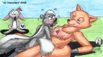 anthro anthro_on_anthro black_body black_fur black_nose blush bodily_fluids broken_heart chest_tuft drooling female fur grey_body grey_fur group hair heart_symbol male male/female nude orange_body orange_fur saliva sex smile tail tongue tongue_out tuft white_hair ek_goya cartoon_saloon skunk_fu fox_(skunk_fu) rabbit_(skunk_fu) skunk_(skunk_fu) canid canine fox lagomorph leporid mammal mephitid rabbit skunk striped_skunk 2008