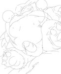 anthro belly big_belly erection eyes_closed genitals group kemono lying male moobs overweight overweight_male penis sigenoya takotyutyu nintendo pokemon generation_1_pokemon pokemon_(species) snorlax 2022 absurd_res hi_res monochrome sketch