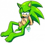 anthro balls bdsm blue_eyes bondage bound erection genitals green_body humanoid_genitalia humanoid_penis male nude open_mouth penis scar simple_background solo submissive submissive_male teeth white_background amuzoreh archie_comics sega sonic_the_hedgehog_(archie) sonic_the_hedgehog_(comics) sonic_the_hedgehog_(series) scourge_the_hedgehog eulipotyphlan hedgehog mammal hi_res