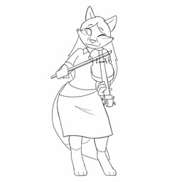 ambiguous_gender animated_gif anthro bottomwear bowed_string_instrument clothing collared_shirt dancing dress_shirt fiddle musical_instrument one_eye_closed semi-anthro shirt skirt smile solo string_instrument topwear violin wink potoobrigham zoey_(tamerlee) canid canine fox mammal animated hi_res short_playtime trans_(lore)