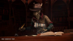 anthro bottle clothed clothing container feathers fedora female hat headgear headwear holding_feather ink ink_bottle inkwell loose_feather pen quill scales solo text writing_text writing_utensil yellow_eyes cavafly01 bethesda_game_studios microsoft skyrim the_elder_scrolls talaah argonian scalie 16:9 2021 3d_(artwork) 3d_animation animated digital_media_(artwork) hi_res short_playtime signature sound webm widescreen