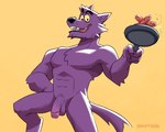 anthro balls chest_tuft circumcised cookware flaccid food frying_pan fur genitals humanoid_genitalia humanoid_penis kitchen_utensils male male_anthro meat nude penis purple_body purple_fur sausage simple_background solo tools tuft yellow_background draftgon cartoon_network mythology ok_k.o.!_let's_be_heroes bernard_(ok_k.o.!_lbh) canid canine canis mammal mythological_canine mythological_creature werecanid werecanine werecreature werewolf wolf 5:4 absurd_res hi_res unavailable_at_source