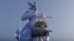 anthro cake dessert food intersex male sex solo lostinloopholes bandai_namco digimon wyatt_(lostinloopholes) digimon_(species) inanimate_object renamon 16:9 hi_res widescreen