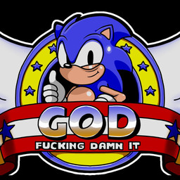 anthro black_background blue_body clothing gesture gloves hand_gesture handwear male profanity simple_background smile smirk solo tan_body text thumbs_up toony isokilo classic_sonic_(universe) sega sonic_the_hedgehog_(series) classic_sonic sonic_the_hedgehog eulipotyphlan hedgehog mammal 1:1 2025 digital_drawing_(artwork) digital_media_(artwork) english_text meme reaction_image redraw
