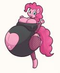 anthro anthrofied belly big_belly big_breasts breasts cleavage clothed clothing female fishnet_clothing fishnet_legwear hair hyper hyper_pregnancy legwear navel pink_body pink_hair pink_skin pregnant solo forfun41 friendship_is_magic hasbro my_little_pony pinkie_pie_(mlp) earth_pony equid equine horse mammal pony hi_res