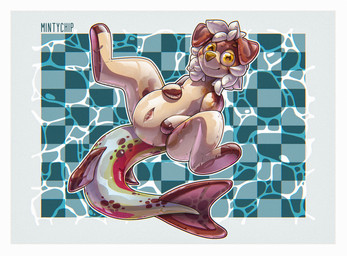 abstract_background ambiguous_gender anthro belly big_tail bodily_fluids border clitoris digitigrade dog_ears feet fin fish_tail floppy_ears genital_fluids genitals glistening glistening_body glistening_latex hair hand_on_own_belly inflatable latex looking_at_viewer lying lying_on_ground markings multicolored_body nude on_back on_ground paws pool_toy smile smug snout solo spread_legs spreading tail tail_fin tan_body vaginal_fluids vulva white_border white_hair yellow_eyes yellow_nose mintychipart nijimasu_(onigiriad) animate_inanimate border_collie canid canine canis collie columbia_river_redband_trout domestic_dog fish herding_dog hybrid living_inflatable living_pool_toy mammal marine pastoral_dog rainbow_trout salmonid_(fish) sheepdog trout 2025 digital_drawing_(artwork) digital_media_(artwork) full-length_portrait hi_res krita_(artwork) portrait shaded