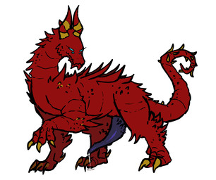 2_horns 4_eyes alternate_species back_spikes blue_eyes bodily_fluids cheek_spikes claws cum cum_drip dripping erection facial_spikes feral feralized genital_fluids genitals horn leg_spikes long_neck long_penis looking_at_viewer male markings multi_eye neck_spikes penis purple_penis quadruped red_body side_view simple_background solo spikes spikes_(anatomy) standing tail tapering_penis tapering_tail white_background yellow_claws yellow_markings adultfuntime mythology golbetty dragon mythological_creature mythological_scalie scalie wingless_dragon digital_drawing_(artwork) digital_media_(artwork) english_description