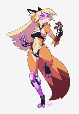 anthro arm_tuft blonde_hair breasts chest_tuft clothing crop_top crotch_tuft dipstick_tail elbow_tuft eyebrows eyelashes eyelashes_through_hair eyewear female fingerless_gloves fur gloves gloves_(marking) hair handwear hip_tuft inner_ear_fluff markings navel orange_body orange_fur shirt shoulder_tuft solo tail tail_markings tan_body tan_fur thong topwear translucent translucent_hair tuft underwear senorkah canid canine fox mammal red_fox true_fox 2026 hi_res