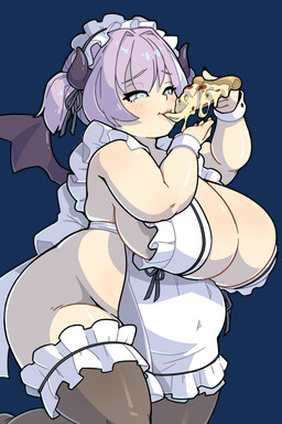 2_horns apron back_wings belly big_breasts biped black_horn black_wings breasts cheese_string cleavage clothed clothing eating eating_food female female_humanoid food front_view headgear headwear horn huge_breasts lace legwear light_body light_skin membrane_(anatomy) membranous_wings no_underwear on_one_leg pantsless_female pantsless_humanoid partially_clothed partially_clothed_female partially_clothed_humanoid pigtails pizza shirt_cuffs shirtless_female shirtless_humanoid simple_background small_wings solo spread_wings standing thick_thighs thigh_highs three-quarter_view transparent_background white_apron white_clothing wings morningpanda vtuber demon demon_humanoid horned_humanoid humanoid succubus winged_humanoid 2023 2:3 absurd_res alpha_channel colored digital_drawing_(artwork) digital_media_(artwork) hi_res portrait three-quarter_portrait
