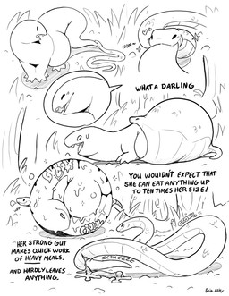 feces female female_pred feral feral_pred feral_prey heart_symbol inside_stomach onomatopoeia oral_vore rumbling_stomach scat_disposal size_difference smaller_pred sound_effects sparkles text vore willing_pred willing_prey goatchamp lizard reptile scalie snake absurd_res comic english_text hi_res line_art
