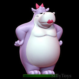 3d_print anthro female half-closed_eyes hands_on_hips lipstick makeup narrowed_eyes overweight purple_body ribbons simple_background solo standing sillytoys marita common_hippopotamus hippopotamid mammal 1:1 3d_(artwork) 3d_model_showcase digital_media_(artwork) hi_res