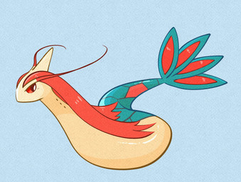 ambiguous_feral ambiguous_gender antennae_(anatomy) black_eyes blue_background blue_body blue_fin blue_scales blue_tail_fin blush blush_lines eyelashes feral fin hair looking_away multicolored_tail red_antennae red_body red_hair red_scales red_sclera red_tail_fin scales serpentine simple_background solo tail tail_fin tan_body momensarada nintendo pokemon generation_3_pokemon milotic pokemon_(species) 2023 colored full-length_portrait hi_res portrait