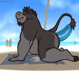 anal anal_penetration anthro beach belly big_butt blush bodily_fluids butt cum dildo dildo_in_ass dildo_insertion eyewear facial_hair genital_fluids genitals grey_body hooves ice ice_dildo male object_in_ass outside overweight overweight_male penetration penis public public_exposure public_nudity sex_toy sex_toy_in_ass sex_toy_insertion shadow solo summer sunglasses sunny tail chunkolilt asinus donkey equid equine mammal 2d_animation animated blender_(artwork) digital_media_(artwork) loop motion_tweening short_playtime