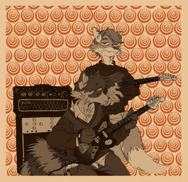 amplifier anthro claws clothing collared_shirt cute_fangs duo electric_guitar fangs finger_claws fur guitar male multicolored_body multicolored_fur music musical_instrument plucked_string_instrument psychedelic shirt string_instrument sweater teeth topwear turtleneck two_tone_body two_tone_fur timbits spacemen_3 the_perfect_prescription canid canine fox mammal procyonid raccoon absurd_res hi_res