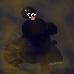 anthro fart fart_fetish female gas gassy solo archenarie mario_bros nintendo chain_chomp 1:1 hi_res