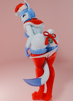 anus breasts butt christmas_clothing christmas_headwear clothing female genitals hat headgear headwear holidays legwear mistletoe plant pokemorph ribbons santa_hat solo stockings tail tongue tongue_out underwear vulva zhenash christmas nintendo pokemon eeveelution generation_1_pokemon generation_4_pokemon glaceon pokemon_(species) 3d_(artwork) blender_(artwork) digital_media_(artwork) hi_res