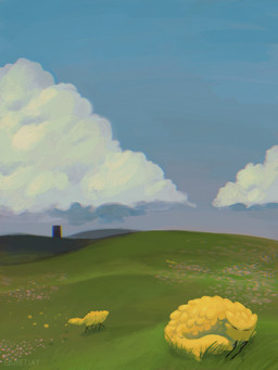 6_legs ambiguous_gender black_legs blue_sky curled_up day duo eyes_closed feral field flower fluffy fluffy_tail grass grass_field green_grass light pink_flower plant sky sleeping tail text thin_legs walking white_clouds yellow_body yellow_ears yellow_flower yellow_tail quiietjay cc-by-nc creative_commons the_backrooms zooliminology_project dandylion_(zooliminology) elemental_creature flora_fauna flower_creature 2025 3:4 absurd_res artist_name colored digital_media_(artwork) digital_painting_(artwork) english_description hi_res painting_(artwork)