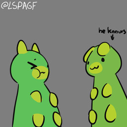 :3 ambiguous_gender belly duo feral green_body holding_burp overweight simple_eyes simple_face lspagf bits_and_bops flow_worms_(bits_and_bops) worm 1:1 absurd_res hi_res