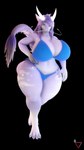 5_fingers anthro barbel_(anatomy) big_breasts bikini bikini_bottom bikini_top bottomwear breasts claws clothed clothed_anthro clothed_female clothing eyebrows eyelashes feet female female_anthro fingers flesh_whiskers fur glowing glowing_horn hair hand_on_leg hand_on_thigh horn huge_breasts long_hair long_tail looking_at_viewer markings navel partially_clothed purple_body purple_claws purple_fur purple_hair raised_tail simple_background solo standing star_(marking) straight_hair swimwear tail tail_tuft thick_thighs topwear transparent_background tuft two-piece_swimsuit latiospegasus asian_mythology east_asian_mythology japanese_mythology mythology kazumi_tatsuo dragon eastern_dragon furred_dragon furred_scalie mythological_creature mythological_scalie scalie 3d_(artwork) 4k 9:16 absurd_res alpha_channel blender_(artwork) digital_media_(artwork) hi_res watermark