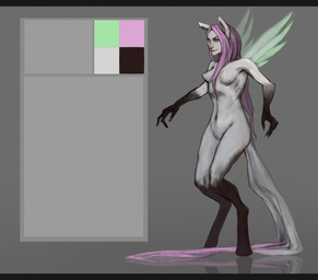 black_body black_border black_legs border breasts digitigrade featureless_breasts female genitals gloves_(marking) grey_background hair humanoid_face humanoid_hands leg_markings markings navel pink_hair simple_background socks_(marking) solo standing vulva white_ears wings akrolayn animal_humanoid equid equid_humanoid equine equine_humanoid horse_humanoid humanoid mammal mammal_humanoid 2015 digital_media_(artwork) full-length_portrait model_sheet portrait unavailable_at_source