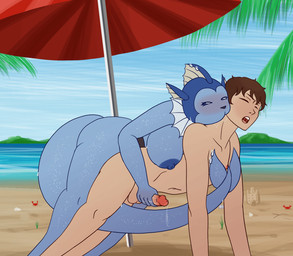 anal anal_penetration anthro anthrofied beach digit_ring duo female female_penetrating female_penetrating_male handjob handjob_while_penetrating jewelry male male/female male_penetrated object_in_ass pegging penetration penile piercing pokemorph ring romantic romantic_couple sex sex_toy sex_toy_in_ass sex_toy_insertion toying_partner wedding_ring rawarr nintendo pokemon dylan_(gammainks) valerie_(gammainks) eeveelution generation_1_pokemon human mammal pokemon_(species) vaporeon 2d_animation animated frame_by_frame hi_res