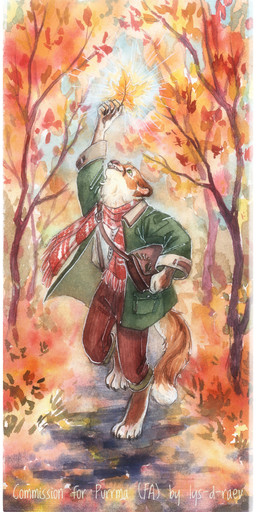 anthro autumn autumn_leaves bottomwear brown_body brown_fur clothed clothing fur green_clothing green_eyes green_jacket green_topwear jacket leaf male maple_leaf pants red_bottomwear red_clothing red_pants solo tail topwear watercolor_background white_body white_fur lys-d-raev rikki_(purrma) cougar felid feline mammal 2026 absurd_res hi_res painting_(artwork) watercolor_(artwork)