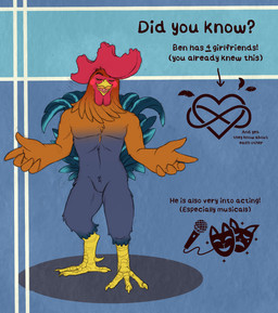 5_fingers anthro black_body black_feathers drama_mask electronics feathers featureless_crotch fingers heart_symbol humanoid_hands male microphone multicolored_body multicolored_feathers nude_anthro nude_male red_body red_feathers solo standing text tongue two_tone_body two_tone_feathers kantachibli benedict_(kantachibli) avian bird chicken galliform phasianid english_text hi_res
