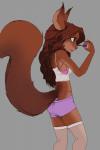 anthro bra clothed clothing female green_eyes legwear makeup mascara panties side_view simple_background smile solo stockings underwear y2k_(fashion) schitzofox mammal rodent sciurid tree_squirrel 2014 2:3 hi_res