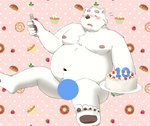 anthro belly birthday_cake blush cake circle_censor dessert eyes_closed food fur kemono male moobs navel nipples overweight overweight_anthro overweight_male solo white_body white_fur maron2475 utau shirane_kan bear mammal polar_bear ursine 2020 censored hi_res