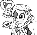 clothing dress earth_pony emerald_jewel_(colt_quest) equid equine fan_character feral ficficponyfic flower hasbro horse makeup male mammal monochrome my_little_pony plant pony ribbons solo young young_feral young_male