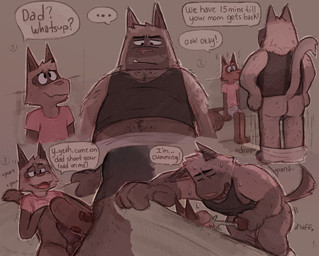 age_difference announcing_orgasm anthro anthro_on_anthro aroused belly big_penis bodily_fluids bottomwear bottomwear_down brown_body brown_fur bulge butt clothed clothing cum cum_on_face cumshot dialogue duo ejaculation erection frottage fur genital_fluids genitals humanoid_genitalia humanoid_penis larger_anthro larger_male male male/male male_anthro male_on_anthro masturbation mature_male older_male pants pants_down partially_clothed penile penile_masturbation penis penis_size_difference penises_touching raised_tail sex sitting size_difference smaller_anthro smaller_male snaggle_tooth stated_incest tail text that_escalated_quickly underwear younger_male bowserboy101 caleb_(bowserboy101) frank_(bowserboy101) domestic_cat felid feline felis mammal siamese_cat english_text hi_res father_(lore) father_and_child_(lore) father_and_son_(lore) incest_(lore) incestuous_temptation_(lore) parent_(lore) parent_and_child_(lore) parent_and_son_(lore) son_(lore)