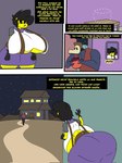 anthro big_breasts black_hair breasts clothing costume duo female hair holidays huge_breasts male solo text yellow_body kuge halloween piku_(kuge) caviid guinea_pig mammal rodent scalie 3:4 comic hi_res spanish_text