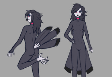 anthro beak beak_closed breasts butt butt_focus feathers female genitals mouth_closed navel nipples non-mammal_breasts non-mammal_hair non-mammal_navel non-mammal_nipples non-mammal_vulva nude small_breasts smile solo tail tail_feathers vulva kotani hellaverse helluva_boss octavia_(helluva_boss) avian bird owl hi_res
