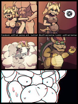 alternate_species arm_pull bent_over blonde_hair blush bodily_fluids breasts clothing crossgender crown drooling duo faceless_character faceless_male female female_penetrated from_behind_position gender_transformation hair hands_behind_back headgear horn human_on_humanoid humanoid_to_anthro humor impregnation interspecies long_hair looking_pleasured male male/female male_penetrating male_penetrating_female mtf_crossgender nervous nipples penetration penile penile_penetration penis_in_vagina pregnant pregnant_male prison_guard_position red_hair restrained saliva sex smoke super_crown sweat transformation vaginal vaginal_penetration what_has_science_done wolfrad bowsette_meme mario_bros nintendo bowser human humanoid koopa mammal scalie 2018 absurd_res chromatic_aberration comic digital_media_(artwork) hi_res meme