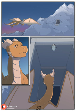 cave female feral flying horn mountain mountain_range scales sky solo yellow_body narusewolf mythology dragon mythological_creature mythological_scalie scalie comic hi_res