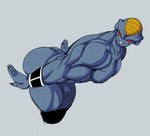 balls blue_balls blue_body blue_penis butt clothing foreskin genitals male muscular muscular_male nipples not_furry penis simple_background solo thegoo dragon_ball dragon_ball_z burter ginyu_force alien humanoid absurd_res digital_media_(artwork) hi_res