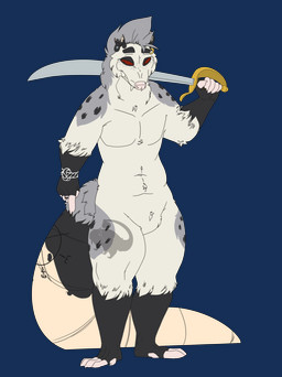anthro arm_tattoo black_markings cutlass ear_piercing eyebrow_piercing facial_piercing fangs feet finger_tattoo fingerless_(marking) freckles gesture grey_markings hand_gesture long_tail male markings melee_weapon piercing pointing pointing_down red_eyes solo sword tail tail_tattoo tattoo teeth thick_tail toeless_(marking) torn_ear weapon white_body wrist_tattoo possumgod ryder_the_pirate_(possumgod) american_opossum mammal marsupial absurd_res alpha_channel hi_res