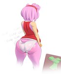 accessory anthro ass_clapping big_butt bracelet butt clothed clothing clothing_lift dress dress_lift female hair hair_accessory hairband jewelry looking_away money panties pink_body pink_hair presenting presenting_hindquarters simple_background solo thick_thighs twerking underwear white_background wide_hips tsudamaku sega sonic_the_hedgehog_(series) amy_rose eulipotyphlan hedgehog mammal 2024