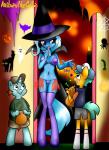 anthro anthrofied blue_body blue_fur bra candy clothed clothing dessert female food fur group hair hat headgear headwear holding_object holidays horn lollipop male male/female navel purple_eyes skimpy smile standing underwear anibaruthecat friendship_is_magic halloween hasbro my_little_pony mythology snails_(mlp) snips_(mlp) trixie_(mlp) equid equine mammal mythological_creature mythological_equine unicorn 2014 digital_media_(artwork) hi_res