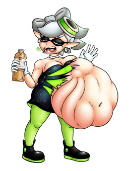 abdominal_bulge after_vore belly big_belly clothing female female_pred humanoid_pred oral_vore same_size_vore solo torn_clothing vore jaxbeef nintendo splatoon marie_(splatoon) animal_humanoid aquatic aquatic_humanoid cephalopod cephalopod_humanoid humanoid inkling mollusk mollusk_humanoid digital_media_(artwork) hi_res