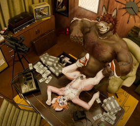 abdominal_bulge anal anal_penetration anthro anthro_on_anthro anthro_penetrated anthro_penetrating anthro_penetrating_anthro balls barbell_piercing big_top_small_bottom black_body black_nipples blood bodily_fluids body_hair bottomless brass_knuckles brown_hair bruised camera cathode_ray_tube chain_necklace chastity_cage chastity_device chest_hair clenched_teeth clock clothed clothing crop_top currency dominant dominant_male duo electronics erection eye_roll facial_hair flat_chastity_cage footwear forced furniture genitals grin hair high-angle_view humanoid_genitalia humanoid_penis inside interspecies jewelry larger_dom larger_male leg_grab lying male male/male male_penetrated male_penetrating male_penetrating_male melee_weapon mid-century_modern mid-century_modern_furniture money musclegut muscular necklace nipple_barbell nipple_piercing nipples nosebleed obscured_eyes on_back on_table orange_hair overweight overweight_male penetration penile penile_penetration penis penis_in_ass penis_on_stomach piercing pink_body poster questionable_consent rape recording sex shirt shoes size_difference smaller_male smaller_penetrated smile standing stereo struggling submissive submissive_male table table_lotus_position tattoo teeth television topwear translucent translucent_clothing translucent_crop_top translucent_shirt translucent_topwear united_states_dollar vcr vhs_case video_camera wall_clock weapon white_clothing white_crop_top white_topwear littleoliviern polaroid_b.v. rca_corporation curtis_(dorkdonk) leon_alabaster ambiguous_species asinus donkey equid equine mammal hi_res watermark