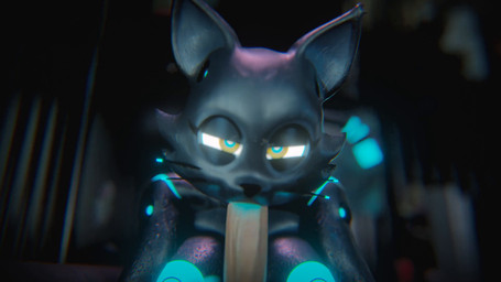 anthro bodily_fluids breasts duo fellatio female genitals glowing glowing_markings looking_at_viewer machine male male/female markings oral penile penis sex sweat tail tail_motion something_in3d hi-fi_rush microsoft tango_gameworks 808_(hi-fi_rush) android felid feline human mammal robot 3d_(artwork) 3d_animation animated digital_media_(artwork) hi_res short_playtime video