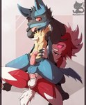 absurd_res anal anal_penetration anthro anthro_on_anthro anthro_penetrated anthro_penetrating anthro_penetrating_anthro balls blue_body blush bodily_fluids butt cum cum_in_ass cum_inside duo erection generation_4_pokemon generation_7_pokemon genital_fluids genitals hi_res leaking_cum lucario luxuria lycanroc male male/male male_penetrated male_penetrating male_penetrating_male midnight_lycanroc nintendo open_mouth penetration penile penile_penetration penis penis_in_ass pokemon pokemon_(species) red_body red_eyes sex spread_legs spreading tongue tongue_out