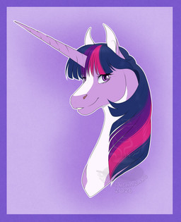 alternate_form female feral horn inner_eye looking_at_viewer simple_background smile smiling_at_viewer solo caff friendship_is_magic hasbro my_little_pony mythology twilight_sparkle_(mlp) equid equine mammal mythological_creature mythological_equine unicorn absurd_res bust_portrait hi_res portrait
