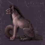 black_hair black_nose detailed_fur digitigrade feral fur grey_background grey_body grey_fur hair male nude paws quadruped redurion side_view simple_background sitting solo spots tail text cedarwolf felid mammal 1:1 detailed hi_res