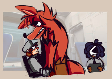anthro bandage bandage_on_face bottomwear brown_bottomwear brown_clothing brown_hair brown_pants clothing duo fur grey_clothing grey_hat grey_headwear group hair hat headgear headwear intimidation machine male male_anthro male_human pants photo_background red_body red_fur security security_guard size_difference tail trio mangledart five_nights_at_freddy's five_nights_at_freddy's_2 five_nights_at_frickbear's_(series) five_nights_at_frickbear's_3 scottgames foxy_(fnaf) foxy_(frickbear's) jeremy_fitzgerald jeremy_fitzgerald_(frickbear's) mike_schmidt mike_schmidt_(frickbear's) animatronic canid canine fox human mammal robot digital_drawing_(artwork) digital_media_(artwork) meme mixed_media photography_(artwork)